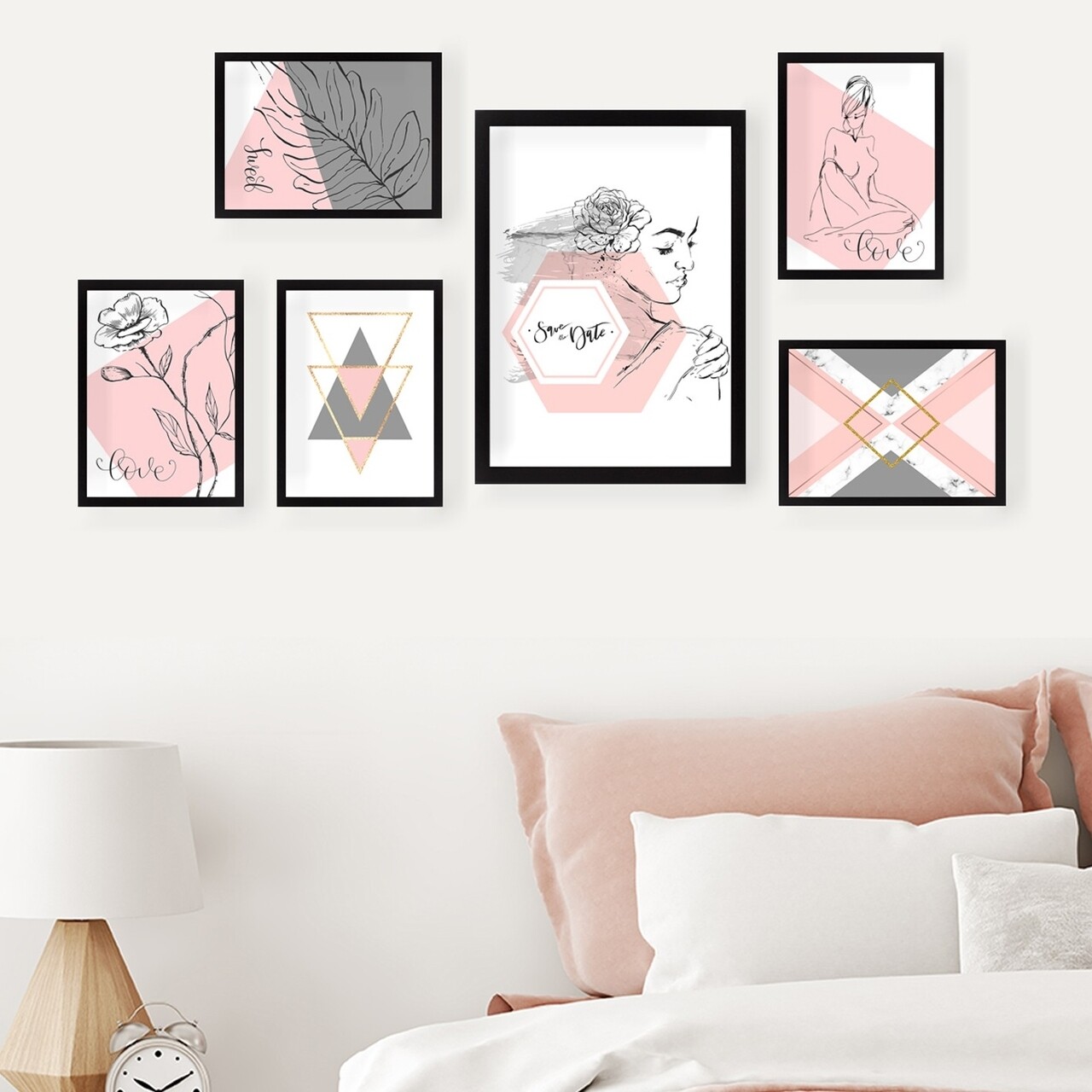 Set 6 tablouri decorative, SET_024, Lulu, 24x29 cm/24x44 cm, plastic - imagine 4